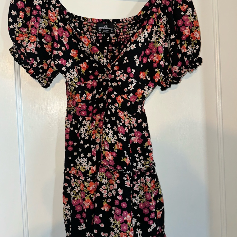 Floral Black Dress